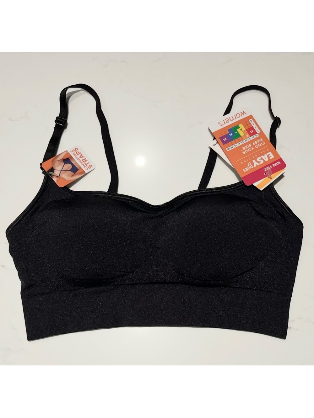 Warner’s • S • Wireless Easy Does It Bralette Shimmer Black